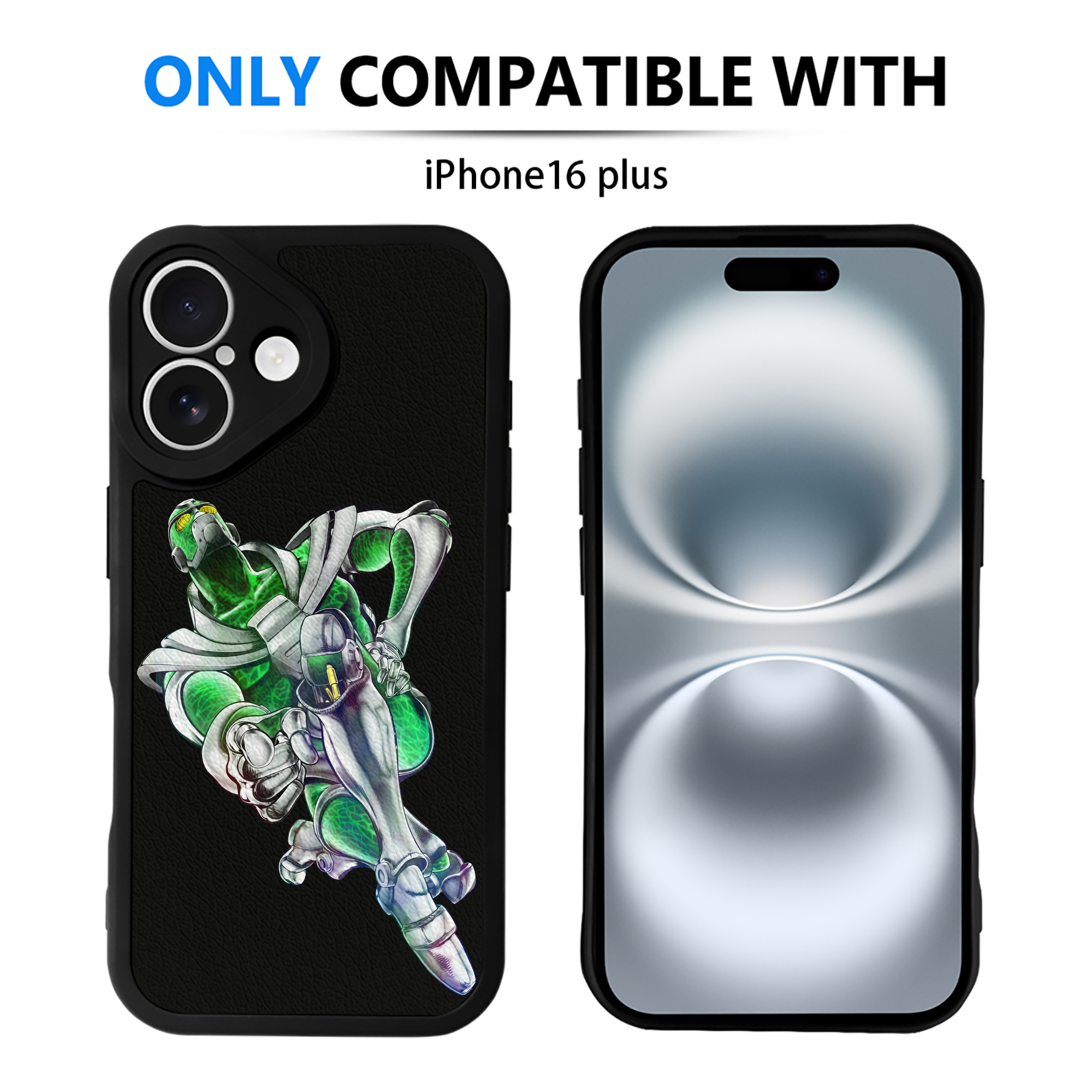 （画像用） ジョジョの奇妙な冒険 花京院 典明（かきょういん のりあき） JoJo's Bizarre Adventure Kakyoin Noriaki 【iPhone 16シリーズ対応】シリコンスマホケース（レザー調） 材質：シリコン